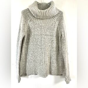 Sanctuary White and Gray Color Fleck Turtle Neck Knit Sweater S